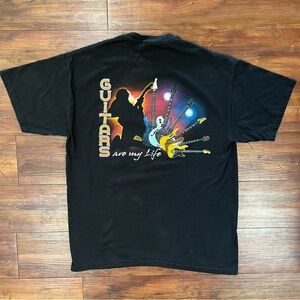 Vintage Guitars Are My Life Black T-shirt Hanes Heavyweight